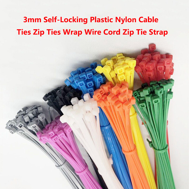 3mm Self-Locking Plastic Nylon Cable Ties Zip Ties Wrap Wire Cord Zip Tie Strap