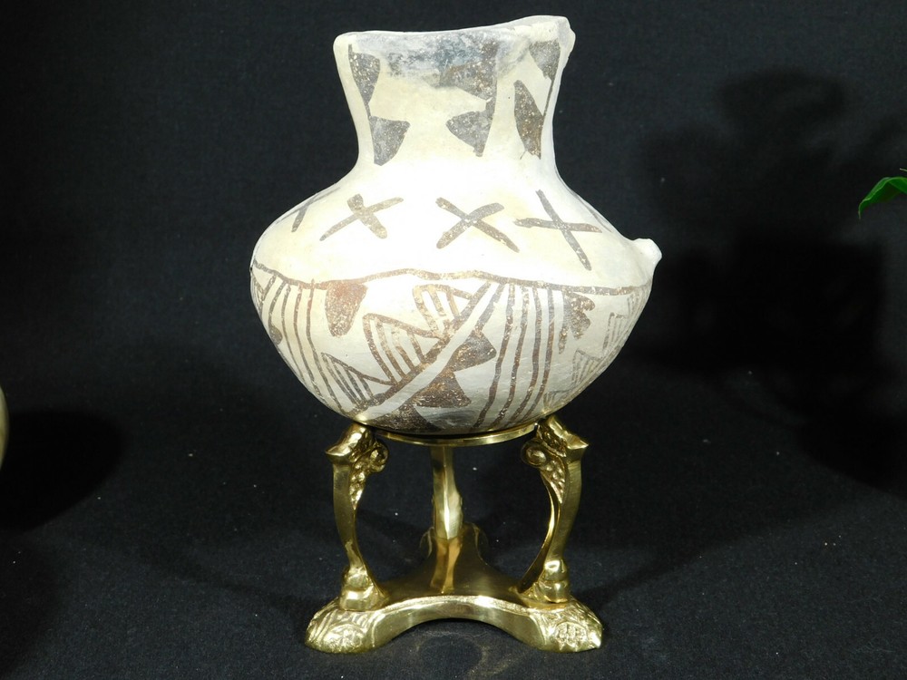 Sphere Display Stand Large Size Scroll Design Polished Brass Color