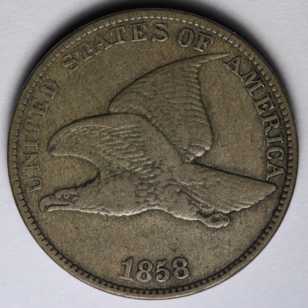 1858 L.L. Flying Eagle Cent Penny XF E144 GDHM