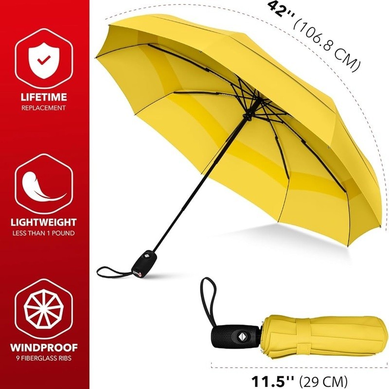 Compact Windproof Travel Umbrella Automatic Open Close Lightweight Waterproof US