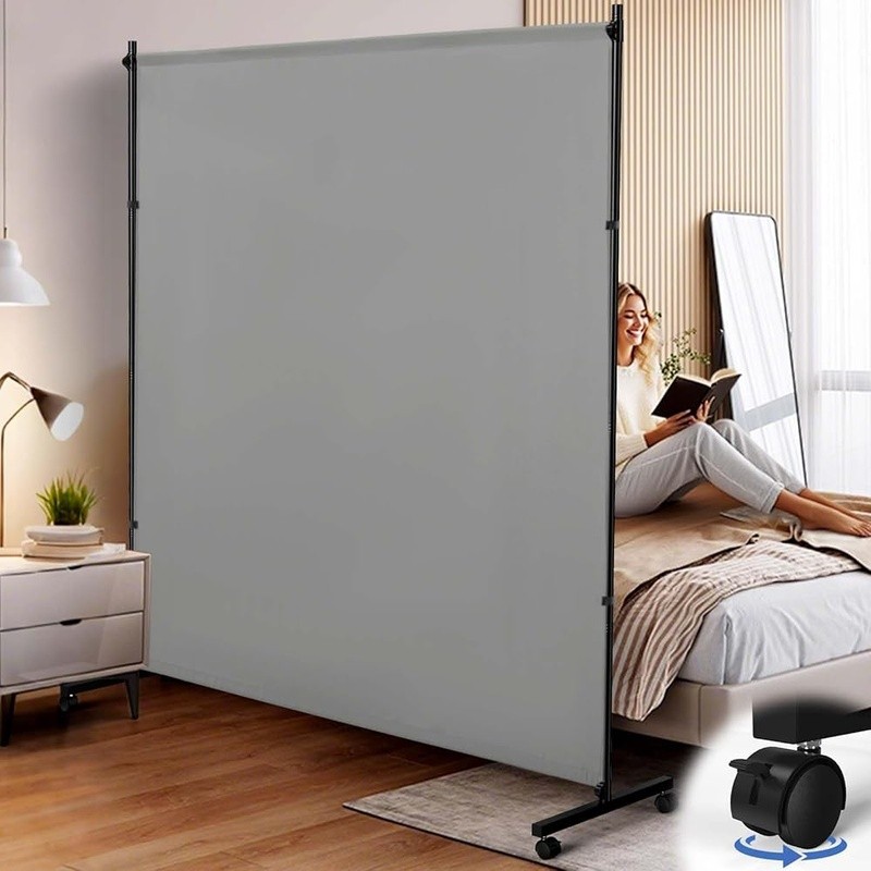 Portable Privacy Room Divider Non-See Through Adjustable Panel Home Office Space