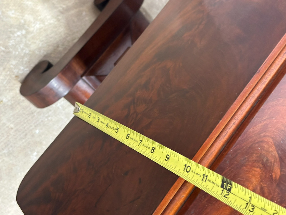 antique flame mahogany table empire classical drop leaf work night stand
