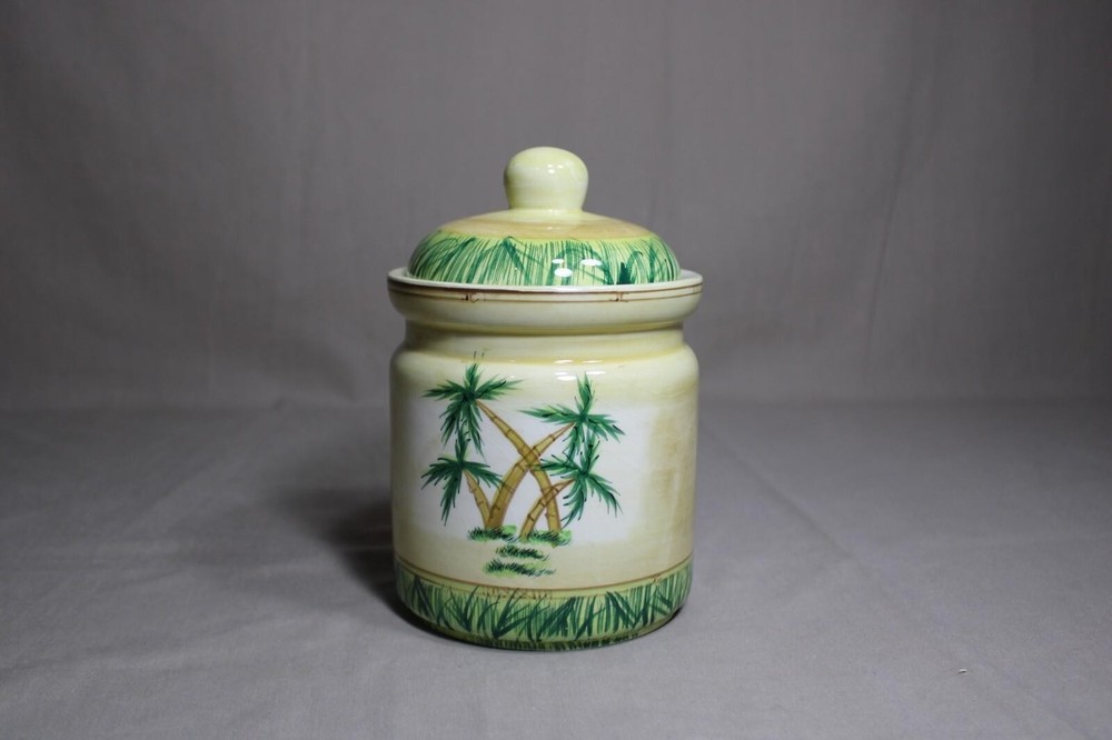 1 Canister LID In A Palm Tree Pattern