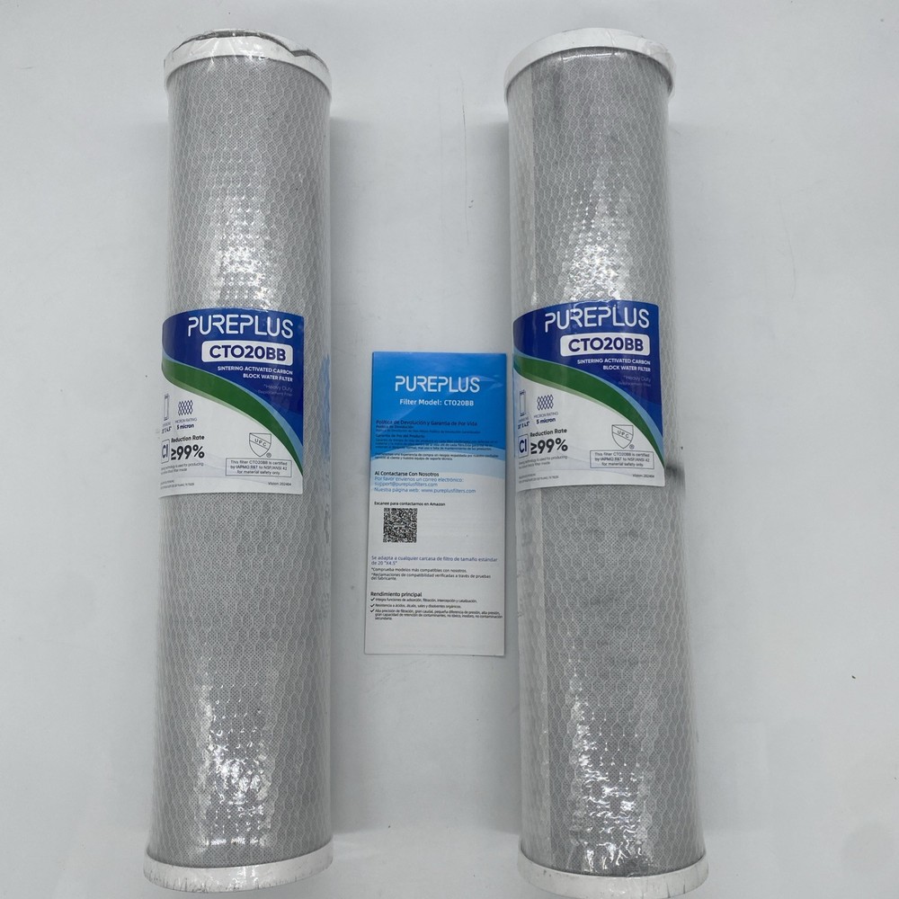 PUREPLUS 5 Micron Sediment & Carbon Water Filter CTO20BB-CQB - 2 pack