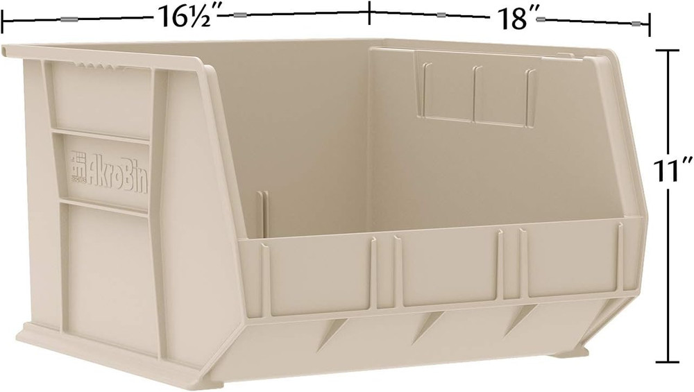 Stackable Green Storage Bins - 3-Pack for Garage & Pantry Organization