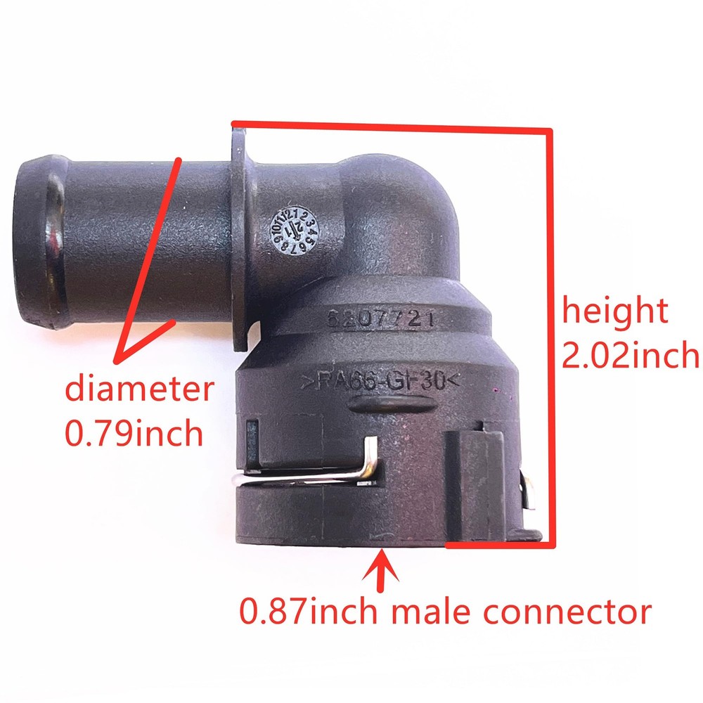 6207721, NW16,90°,Coolant Hose Connector Adapter,Radiator Pipe Line Fitting f...