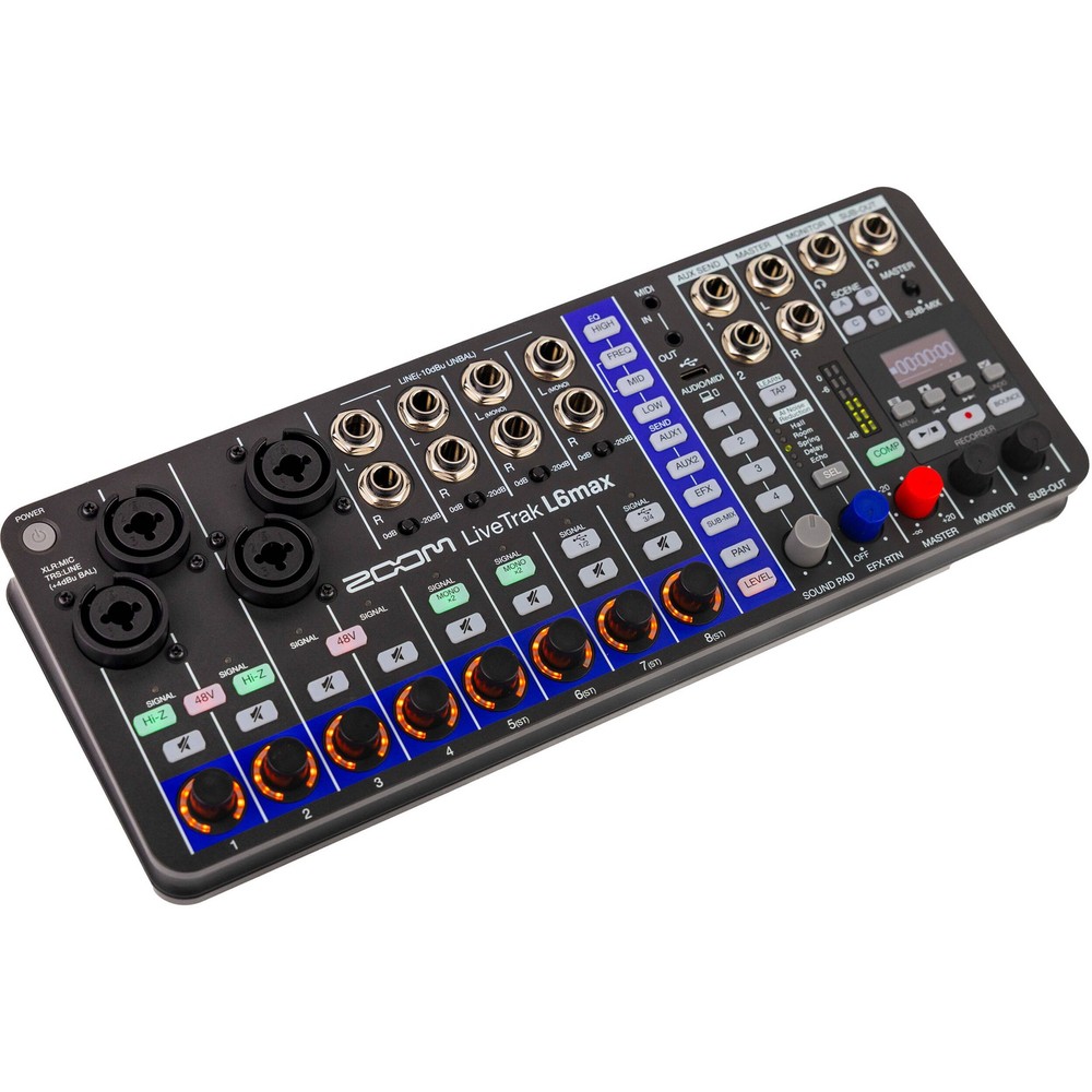 Zoom LiveTrak L6max Digital Mixer/Recorder, Battery Powered, 32-Bit Float,
