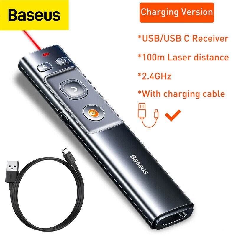 Baseus Wireless USB Powerpoint Presentation PPT Flip Pen Laser Pointer Clicker
