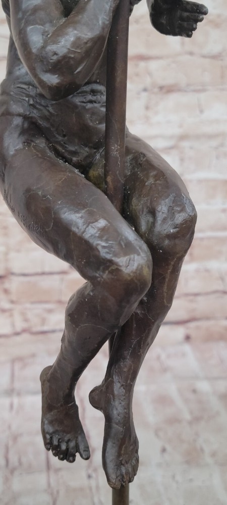 Erotic Performer Solid Bronze Sculpture Hot Cast Mid Century Bar Dorm Decor