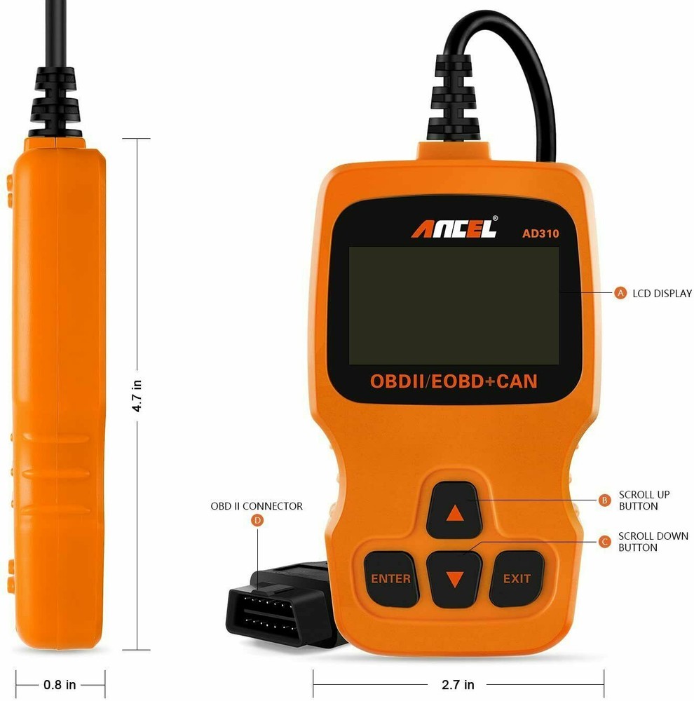 Ancel AD310 Code Reader OBD2 Scanner Car Diagnostic Tool Check Engine Fault