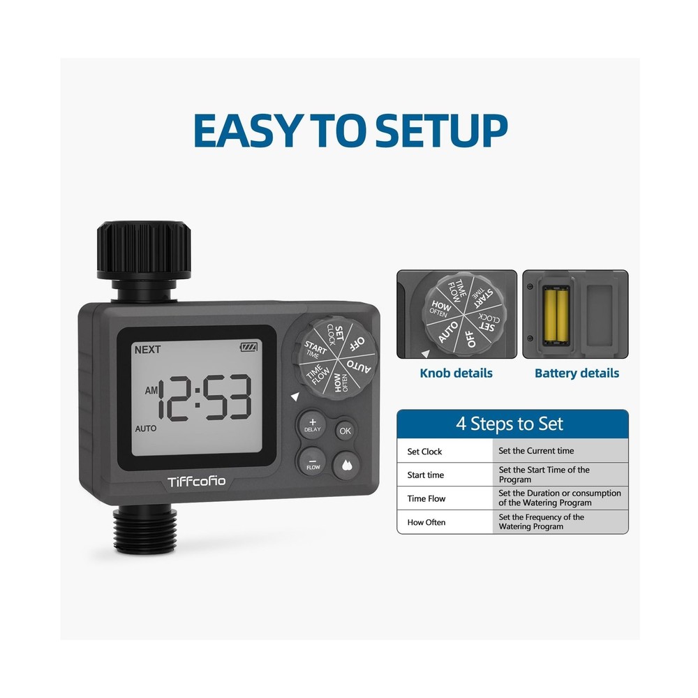 New Programmable Water Volume Control Sprinkler Timer, Water Durati... Fast Ship