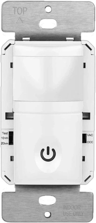 Enerlites HMVS-W Vacancy Sensor, PIR Wall Switch
