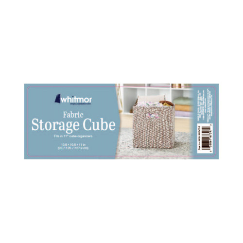 Whitmor 6452-12025-PDQ Fabric Storage Cube, Collapsible, Brown Pattern, 10.5 x