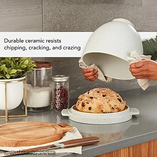 KitchenAid Ceramic Bread Bowl with Baking Lid 5 Quart