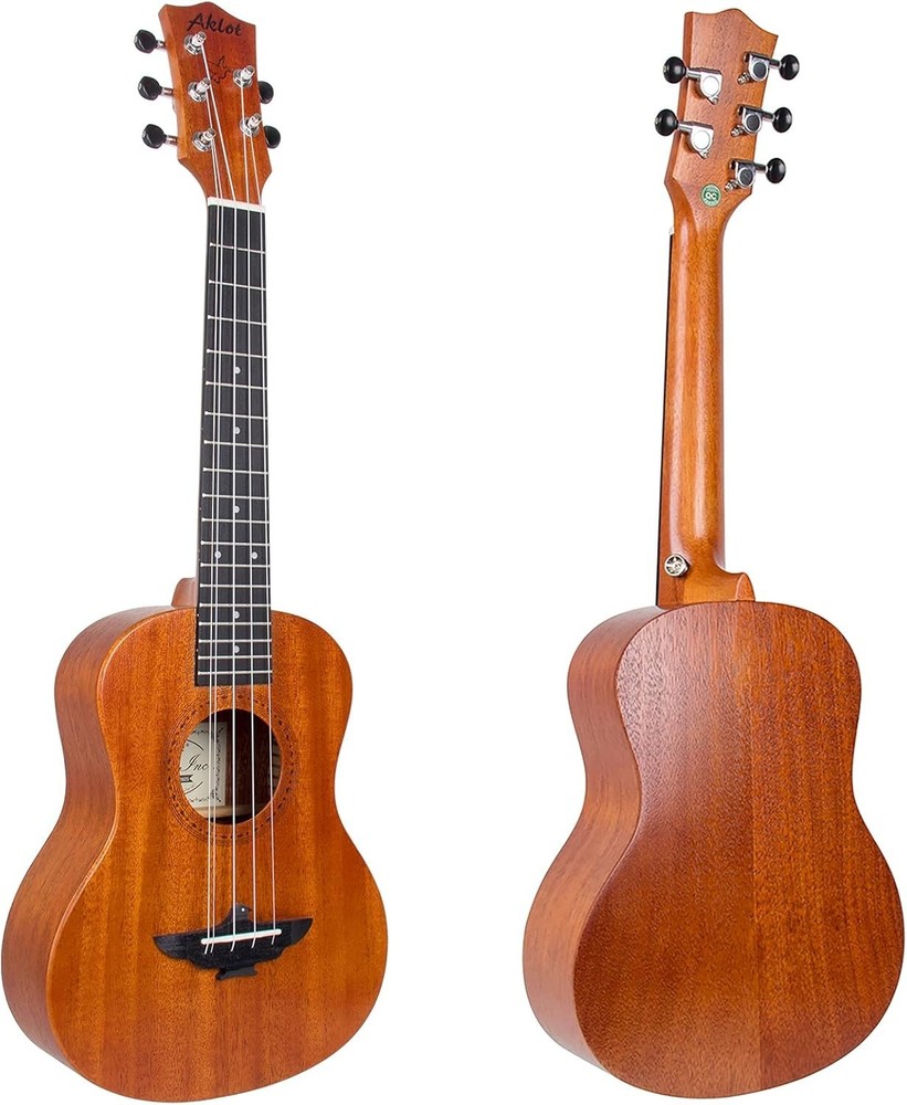 Solid Mahogany 5 String Tenor Ukulele Bundle=