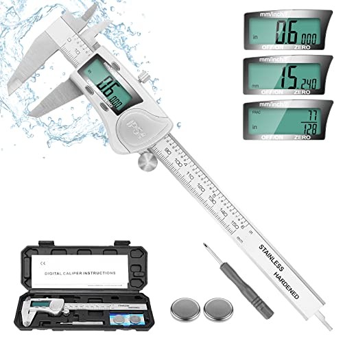 Digital Caliper Measuring Tool Waterproof Electronic Micrometer Caliper, IP54