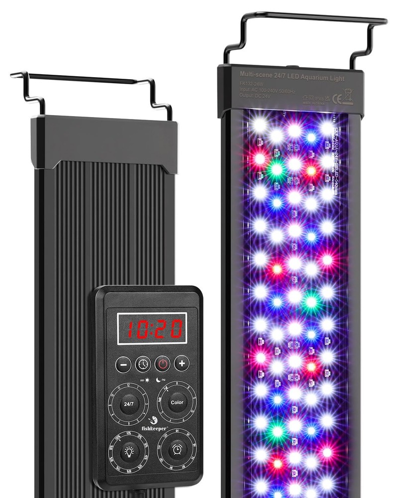 fishkeeper Smart LED Aquarium Light with One-Button Real-Time Sync, 24/7 Mode Fu