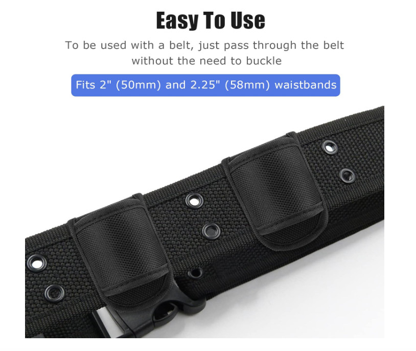 Flashlight Holster for Duty Belt, Open Top D Cell Compact Light Holder Case, Nyl