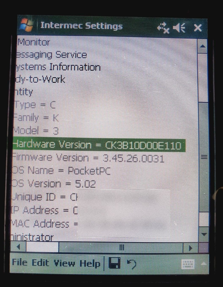 Intermec CK3 CK3B10D00E110 ITE Numeric Windows Mobile 6.1 Imager Barcode Scanner