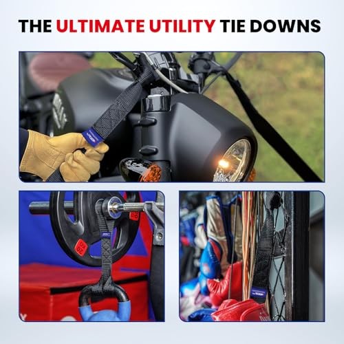 MOCA 6-Pack Soft Loop Tie Down Straps 12000 Lbs Breaking Strength 6-PACK Black