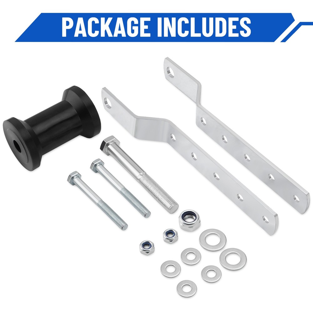 4" Adjustable Rubber Keel Roller with Panel Bracket Assembly for 2" Wide Tongue