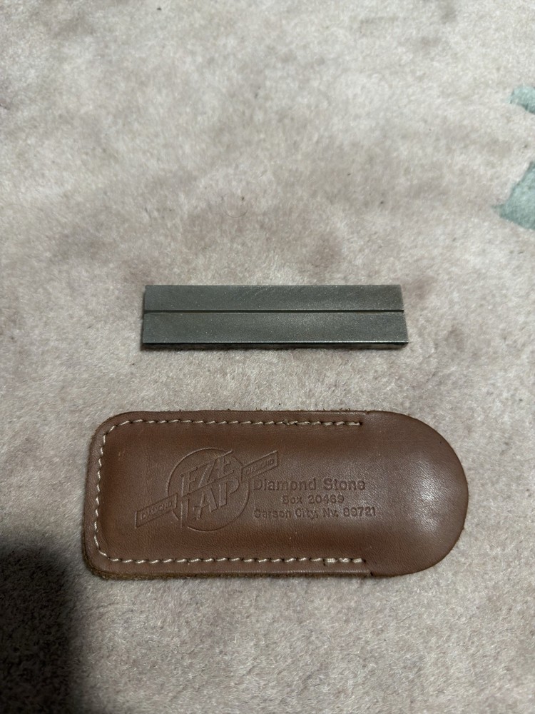 Eze-Lap Diamond Sharpening Stone w/ Leather Holder