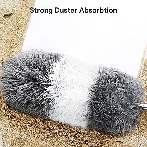 7 PCS Microfiber Feather Duster Set, Washable Bendable Cobweb Cleaner with 100"
