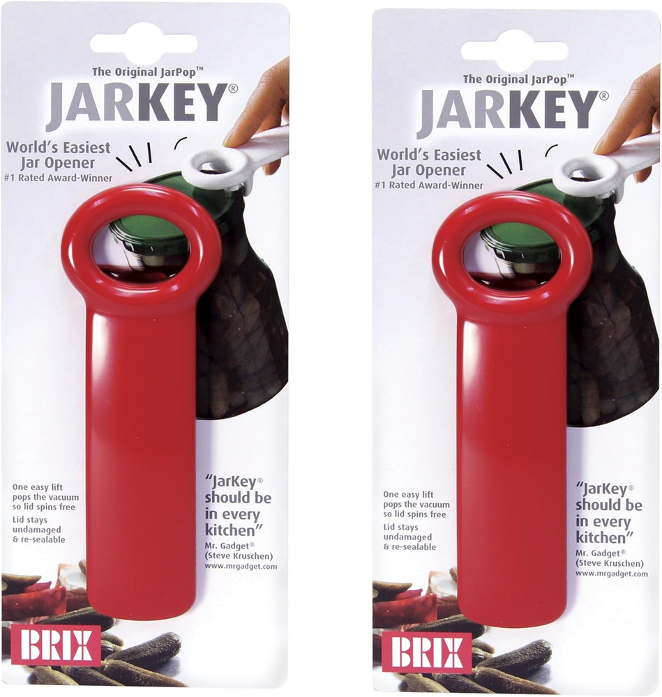 Jarkey Original Easy Jar Key Opener, 2-Pack, Red