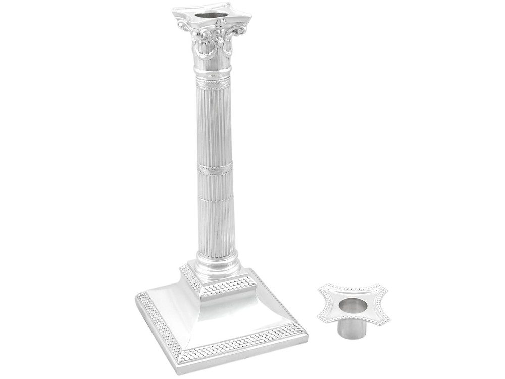 Sterling Silver Candlesticks Antique Victorian