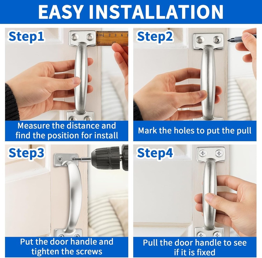 6 Inch Gate Handle Outdoor 304 Stainless Steel Door Pull Handle Rustproof