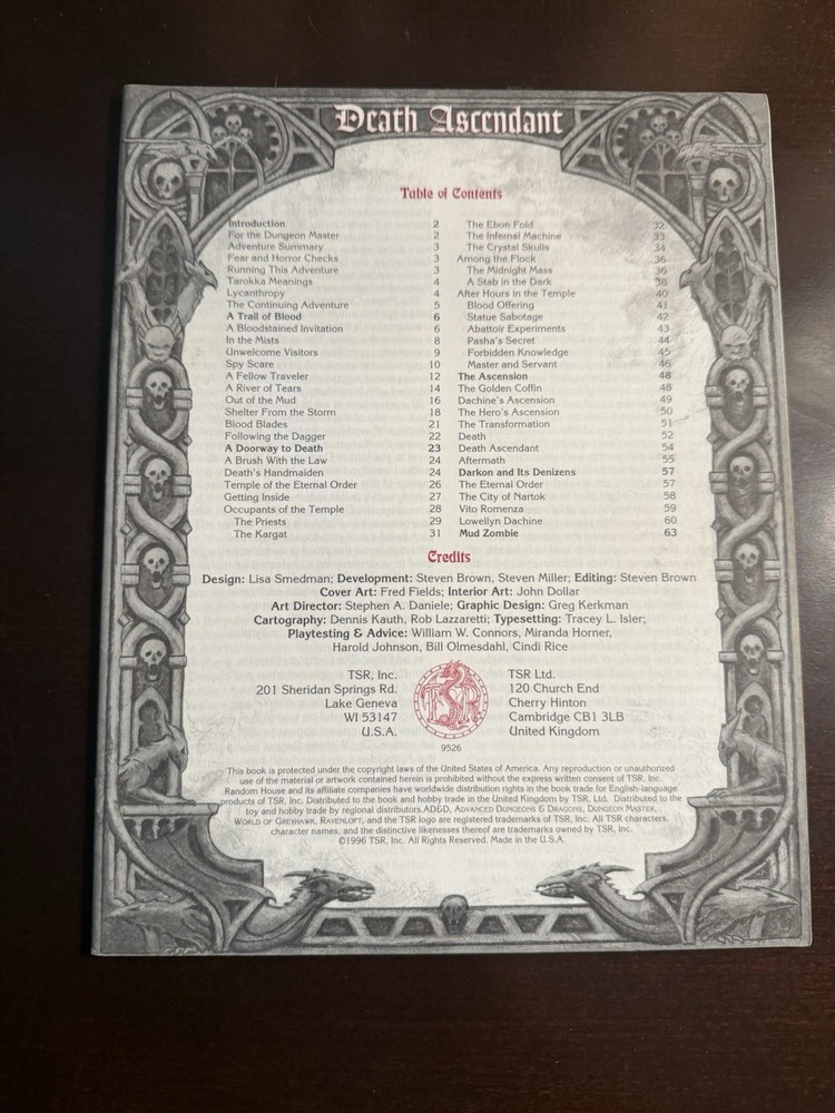AD&D TSR Ravenloft “Death Ascendant”