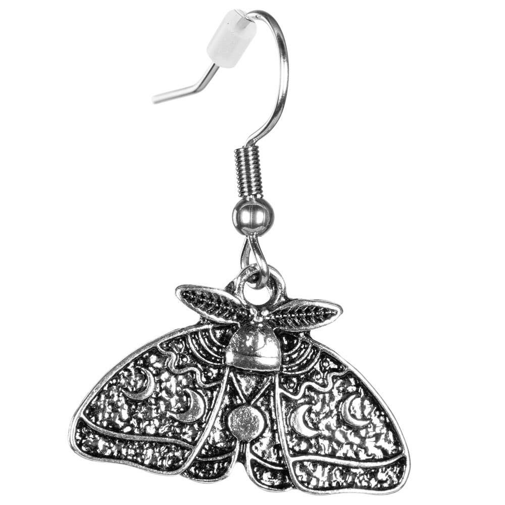 ANTIQUE SILVER MOTH EARRINGS