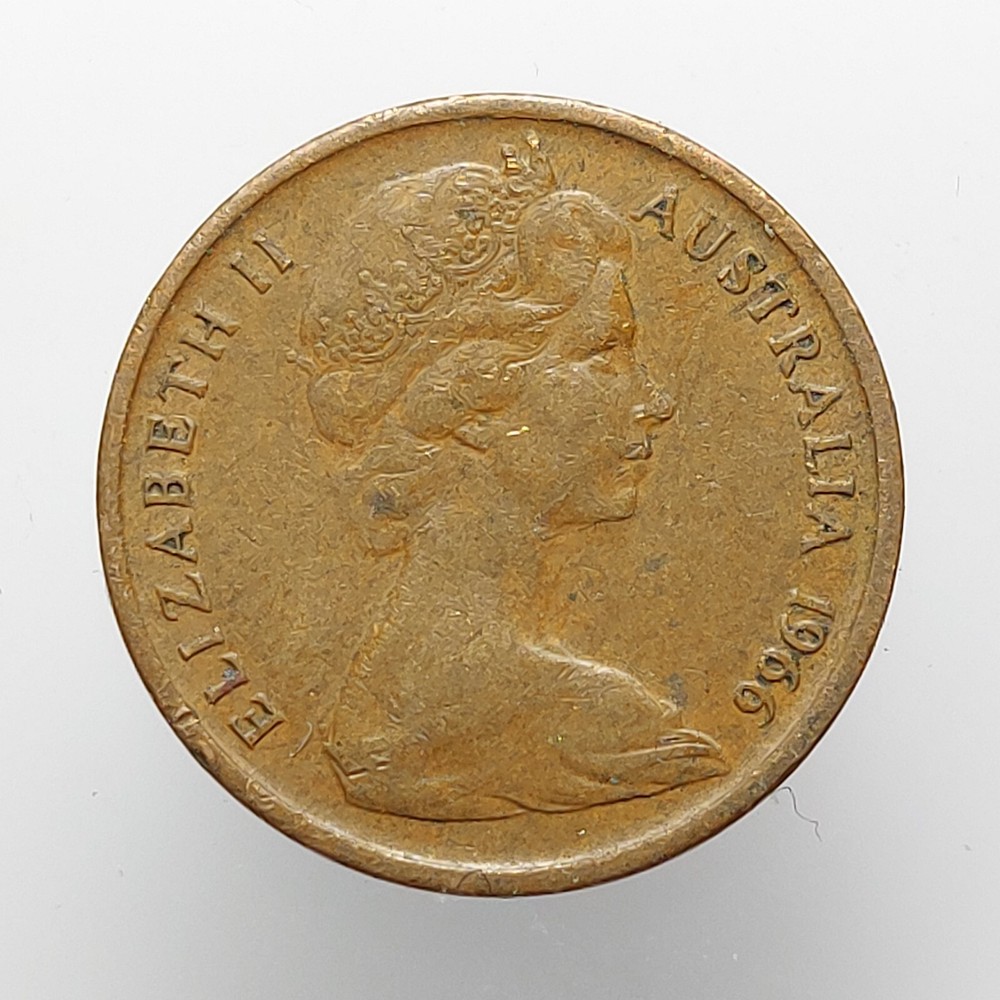 Australia One Cent 1966 Bronze Coin Elizabeth II G35