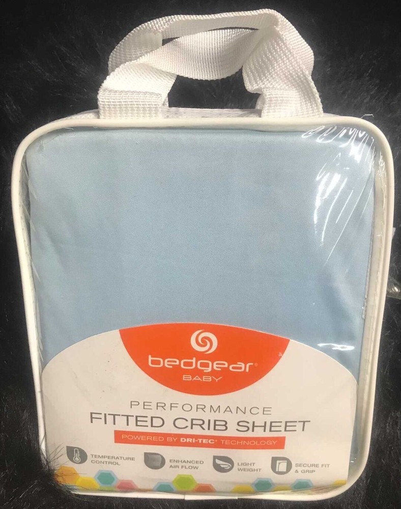Bedgear baby performance fitted crib sheet dri- tec blue