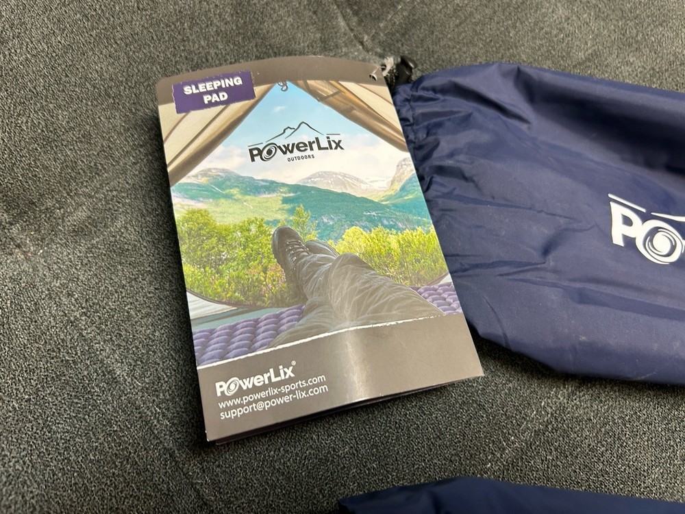 PowerLix Sleeping Pad Inflatable Camping Mat. Blue.