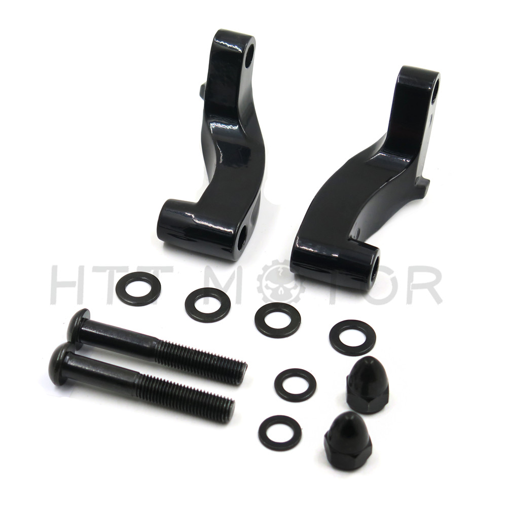 Black Mirror Relocation Extension Adapter Kit For Harley Davidson Motorcycles