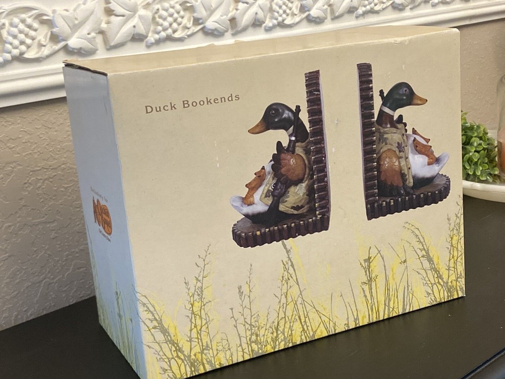 Classic Hunting Ducks Bookends Cracker Barrel New Open Box