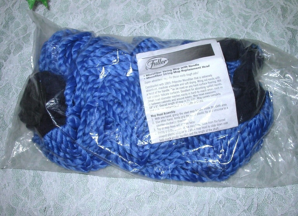 Fuller Brush String Mop Replacement Head - Blue Microfiber ~ AS IS
