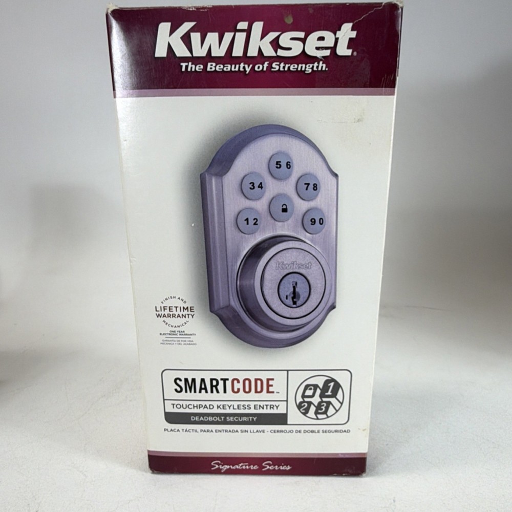 Kwikset SmartCode Silver Satin Keyless Touchpad Deadbolt Lock Front Door