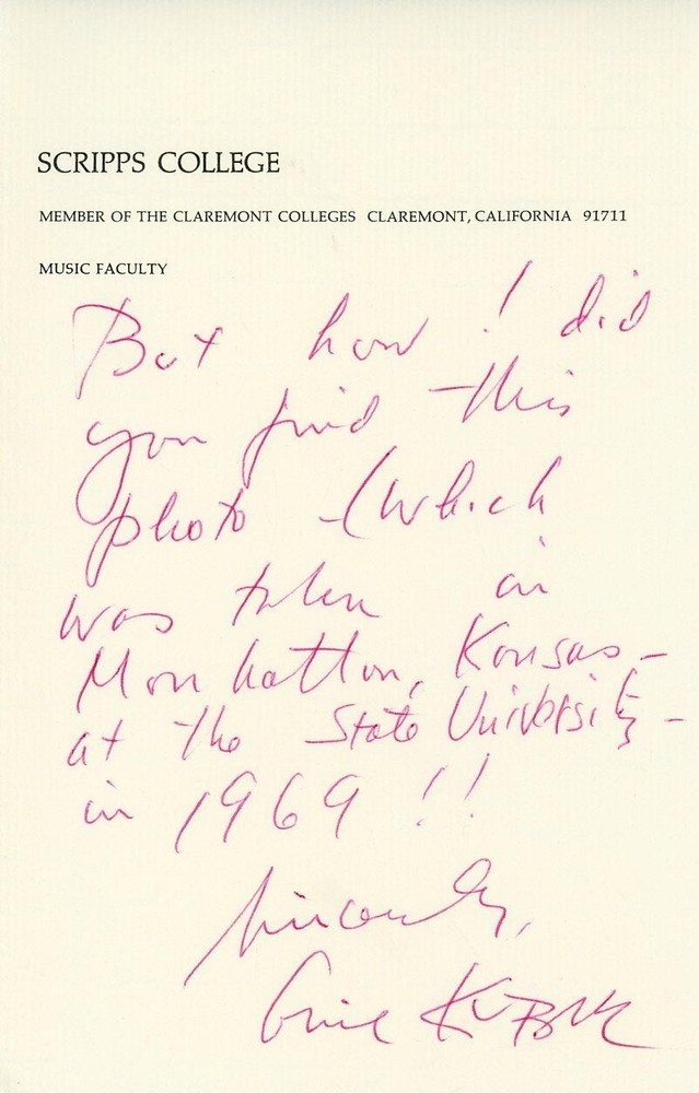 Gail T. Kubik- Signed Handwritten Note (Composer)