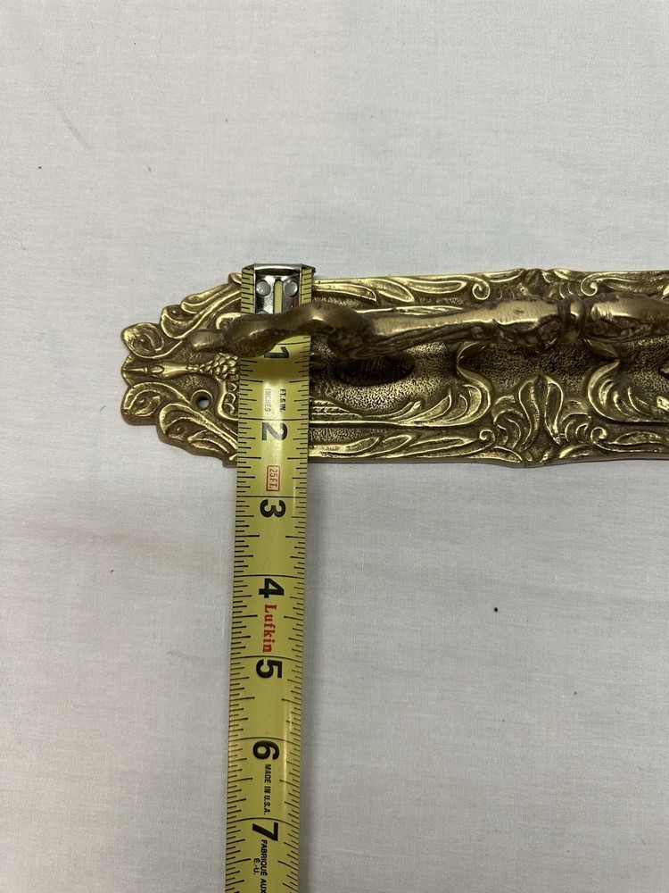 Vintage Brass Drawer Pull Ornate With Ducks/Swans 11”