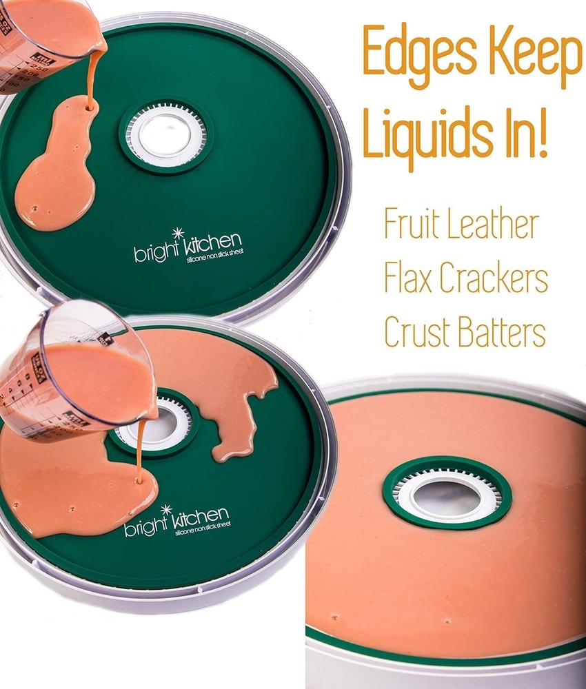 4 Fruit Leather Silicone Dehydrator Sheets with EDGES - NON-Toxic C... Fast Ship