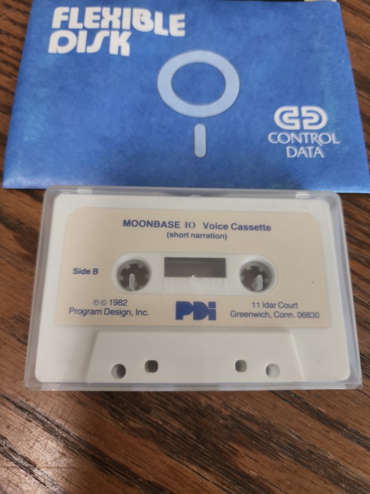 Vintage Atari CASSETTE & DISK Game MOONBASE 10 1981 Program Design Inc.
