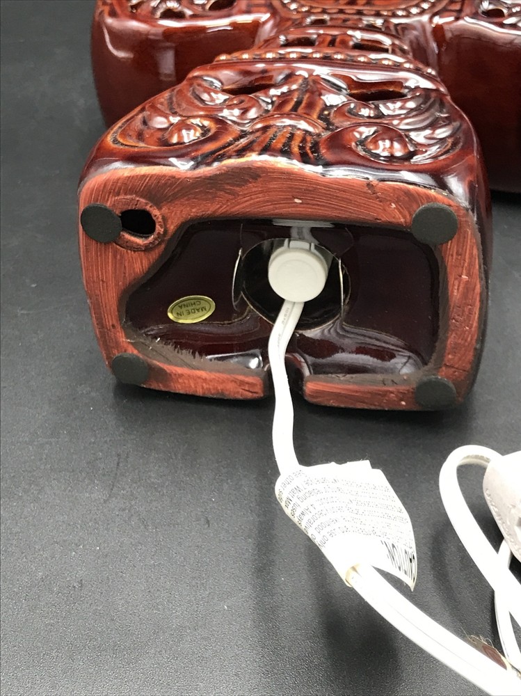 9" TALL CELTIC CROSS CERAMIC TABLE LAMP NIGHT LIGHT