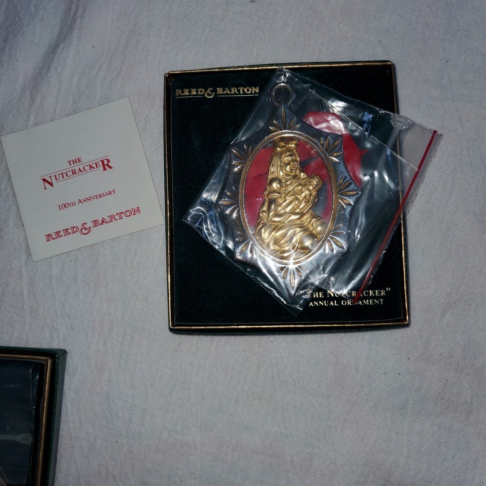 3 Reed & Barton Nutcracker Series Christmas Ornaments- Nutcracker Clara Wreath