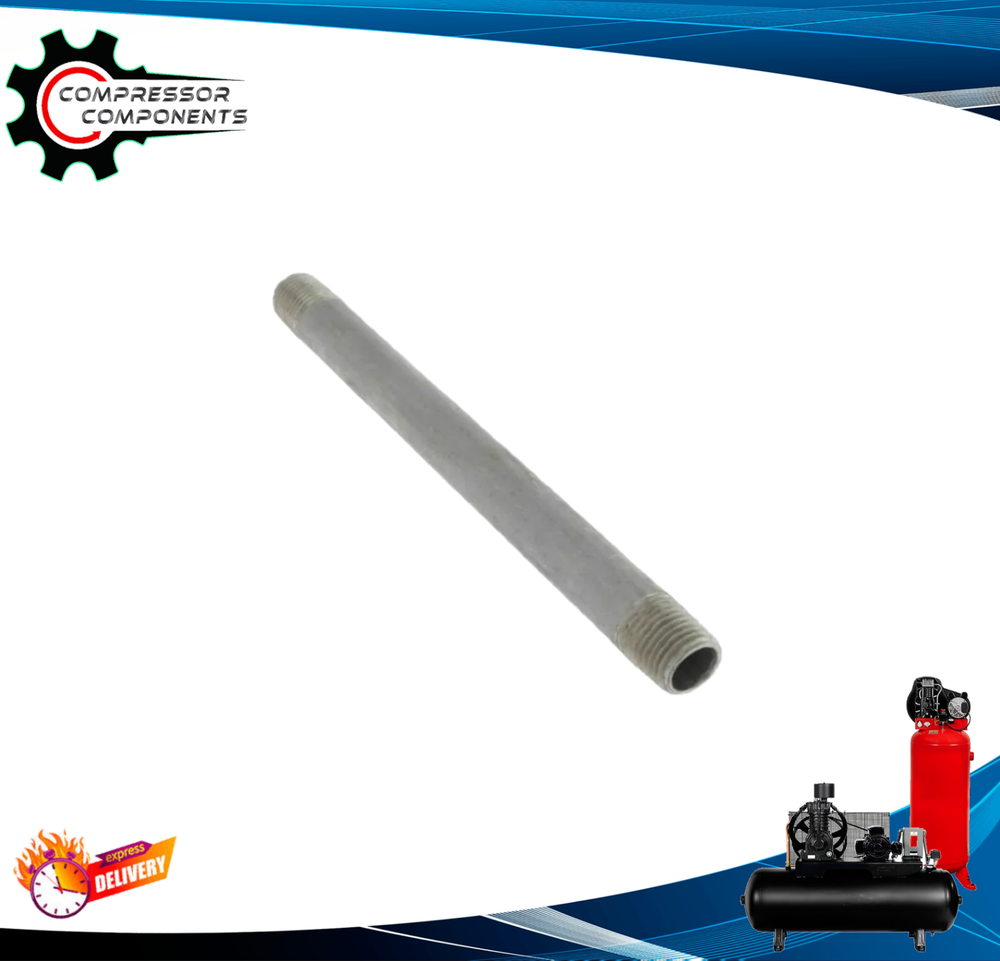 1/4" MNPT X 6" Long Threaded Galvanized Pipe Nipple