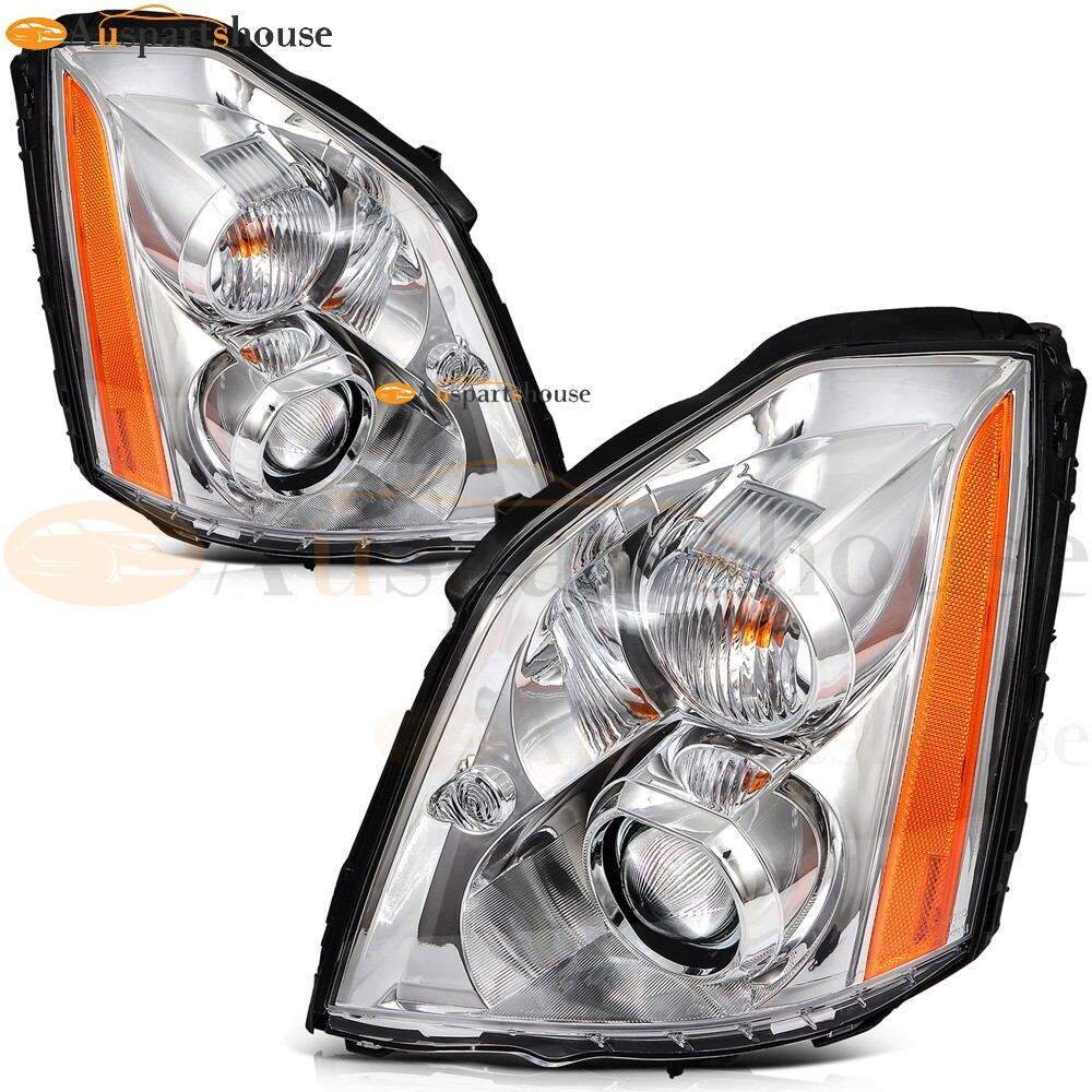 1 Pair Left Right Side Headlights Assembly For 2006-2011 Cadillac DTS