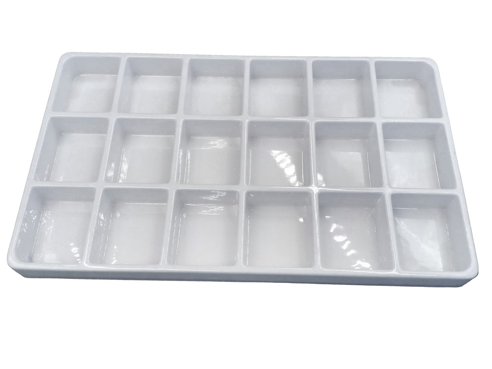 Heavy Duty Jet-Stone White or Black Stackable Plastic Compartment Tray