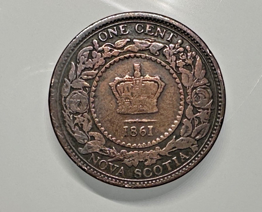 1861 NOVA SCOTIA CANADA COPPER PENNY I789