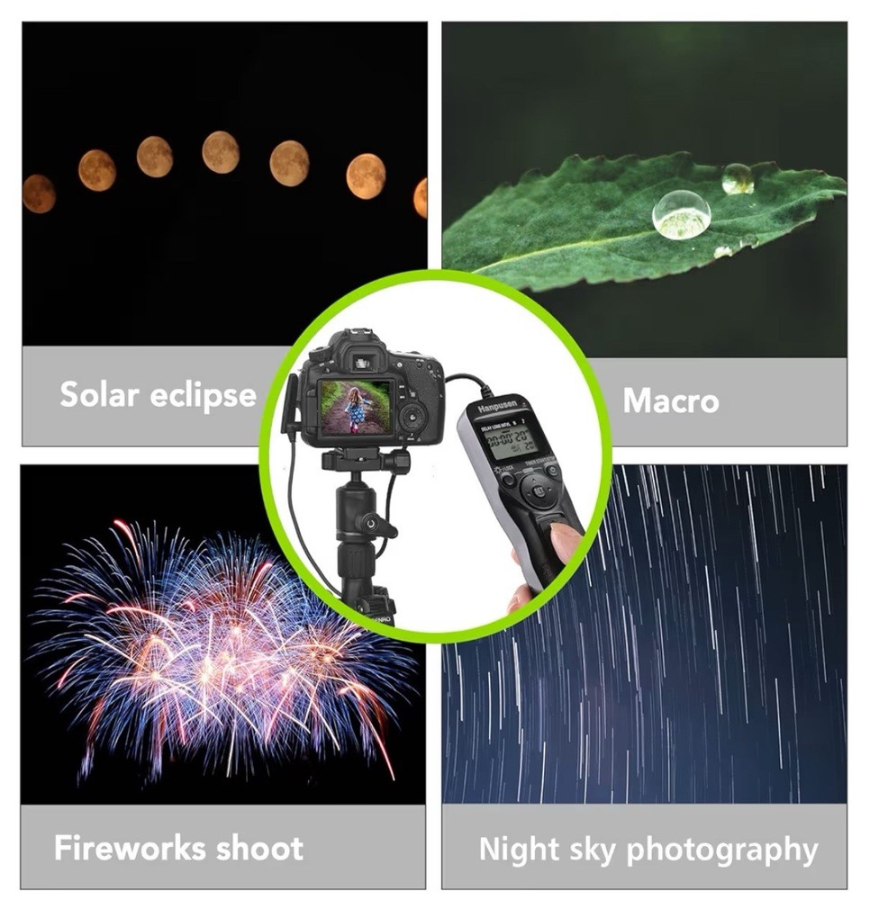 Hanpusen TR-90 Remote Switch With Digital Timer For Camera Shutter Use